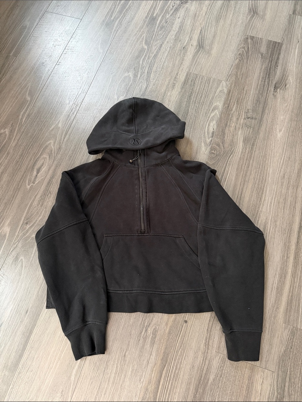 lululemon black scuba oversized half-zip hoodie